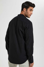 تنزيل الصورة على معرض الصور، Redtag-Black-Double-Pocket-Kurta-Casual-Shirts-Men&#39;s-
