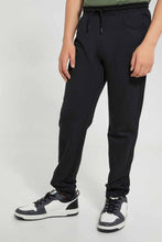 تنزيل الصورة على معرض الصور، Redtag-Black-Stretch-Pant-Pants-Jogger-Fit-Senior-Boys-9 to 14 Years
