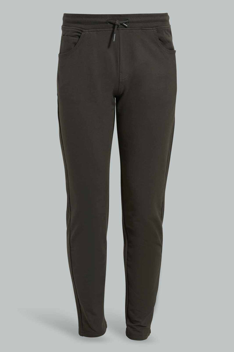 Redtag-Olive-Stretch-Pant-Pants-Jogger-Fit-Senior-Boys-9 to 14 Years