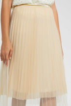 تنزيل الصورة على معرض الصور، Redtag-Gold-Pleated-Mesh-Skirt-Skirts-Women&#39;s-
