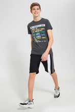 تنزيل الصورة على معرض الصور، Redtag-Black-Cut-&amp;-Sew-Active-Short-Active-Shorts-Senior-Boys-9 to 14 Years
