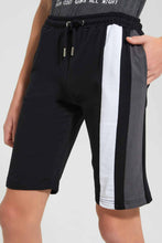 تنزيل الصورة على معرض الصور، Redtag-Black-Cut-&amp;-Sew-Active-Short-Active-Shorts-Senior-Boys-9 to 14 Years
