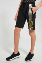 تنزيل الصورة على معرض الصور، Redtag-Black-Tiger-Gold-Foil-Active-Short-Active-Shorts-Senior-Boys-9 to 14 Years
