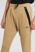 Load image into Gallery viewer, Beige Slim Fit Active Pant With Zipper
