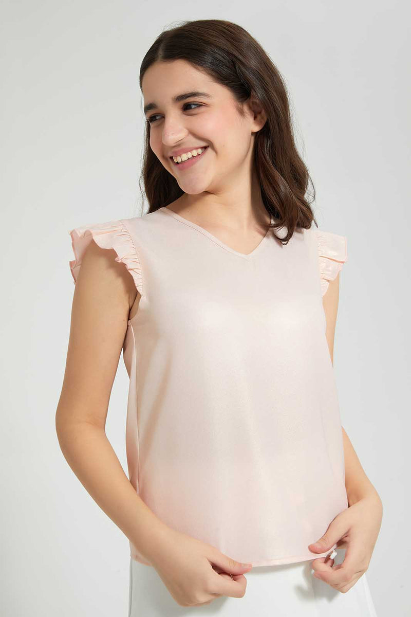 Redtag-Gold-Mettalic-Top-Blouses-Senior-Girls-9 to 14 Years