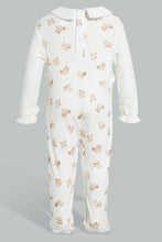 Load image into Gallery viewer, Redtag-Beige-And-White-Bear-Duangree-Sleep-Suit-With-Frill-Sleepsuits-Baby-0 to 12 Months
