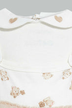Load image into Gallery viewer, Redtag-Beige-And-White-Bear-Duangree-Sleep-Suit-With-Frill-Sleepsuits-Baby-0 to 12 Months
