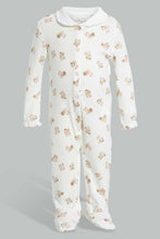 Load image into Gallery viewer, Redtag-Beige-And-White-Bear-Sleep-Suit-Sleepsuits-Baby-0 to 12 Months
