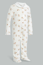 Load image into Gallery viewer, Redtag-Beige-And-White-Bear-Sleep-Suit-Sleepsuits-Baby-0 to 12 Months
