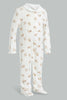 Redtag-Beige-And-White-Bear-Sleep-Suit-Sleepsuits-Baby-0 to 12 Months