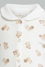 Load image into Gallery viewer, Redtag-Beige-And-White-Bear-Sleep-Suit-Sleepsuits-Baby-0 to 12 Months
