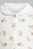Redtag-Beige-And-White-Bear-Sleep-Suit-Sleepsuits-Baby-0 to 12 Months