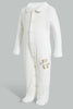 Redtag-White-Bear-Sleepsuit-Sleepsuits-Baby-0 to 12 Months