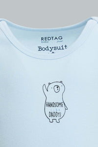 Redtag-Blue-Nbb-5Pk-Bodysuit-Bodysuits-Baby-0 to 12 Months