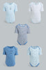 Redtag-Blue-Nbb-5Pk-Bodysuit-Bodysuits-Baby-0 to 12 Months