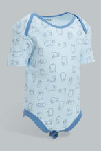 Load image into Gallery viewer, Redtag-Blue-Nbb-5Pk-Bodysuit-Bodysuits-Baby-0 to 12 Months
