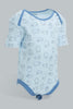 Redtag-Blue-Nbb-5Pk-Bodysuit-Bodysuits-Baby-0 to 12 Months