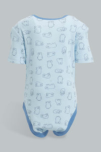 Redtag-Blue-Nbb-5Pk-Bodysuit-Bodysuits-Baby-0 to 12 Months