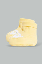 Load image into Gallery viewer, Redtag-Grey-And-Yellow-Elephant-Pair-Of-Booties-Booties-Baby-0 to 12 Months
