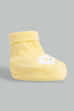 Load image into Gallery viewer, Redtag-Grey-And-Yellow-Elephant-Pair-Of-Booties-Booties-Baby-0 to 12 Months
