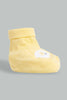 Redtag-Grey-And-Yellow-Elephant-Pair-Of-Booties-Booties-Baby-0 to 12 Months