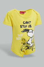 تنزيل الصورة على معرض الصور، Redtag-Yellow-Snoopy-2-Piece-Pack-Body-Suit-Bodysuits-Baby-0 to 12 Months
