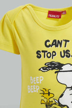 تنزيل الصورة على معرض الصور، Redtag-Yellow-Snoopy-2-Piece-Pack-Body-Suit-Bodysuits-Baby-0 to 12 Months
