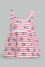 تنزيل الصورة على معرض الصور، Redtag-Red-And-Navy-Minnie-Mouse-2-Pack-Dress-Dresses-Baby-0 to 12 Months
