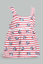 تنزيل الصورة على معرض الصور، Redtag-Red-And-Navy-Minnie-Mouse-2-Pack-Dress-Dresses-Baby-0 to 12 Months
