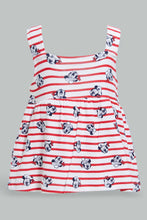 تنزيل الصورة على معرض الصور، Redtag-Red-And-Navy-Minnie-Mouse-2-Pack-Dress-Dresses-Baby-0 to 12 Months
