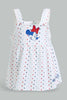 Redtag-Red-And-Navy-Minnie-Mouse-2-Pack-Dress-Dresses-Baby-0 to 12 Months