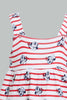 Redtag-Red-And-Navy-Minnie-Mouse-2-Pack-Dress-Dresses-Baby-0 to 12 Months