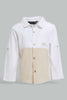 Redtag-White-And-Grey-Cut-And-Sew-Shirt-With-Matching-Short-Set-Sets-Infant-Boys-3 to 24 Months