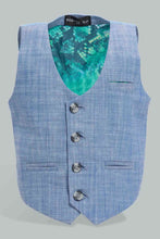 تنزيل الصورة على معرض الصور، Redtag-Blue-Vest-Coat-With-Printed-Short-Sleeve-Shirt-Set-Sets-Infant-Boys-3 to 24 Months
