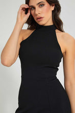 تنزيل الصورة على معرض الصور، Redtag-Black-Halterneck-Maxi-Dress-Dresses-Women&#39;s-
