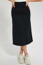 Load image into Gallery viewer, Redtag-Black-Waist-Detail-Skirt-Skirts-Women&#39;s-

