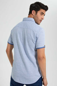 Redtag-Blue-Short-Sleeve-Shirt-Casual-Shirts-Men's-