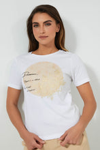 Load image into Gallery viewer, Redtag-White-Foiled-Shirt-Colour:White,-Filter:Women&#39;s-Clothing,-Limited-Edition-T-Shirts,-New-In,-New-In-Women,-Non-Sale,-S22B,-Section:Women-Women&#39;s-
