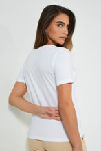 Load image into Gallery viewer, Redtag-White-Foiled-Shirt-Colour:White,-Filter:Women&#39;s-Clothing,-Limited-Edition-T-Shirts,-New-In,-New-In-Women,-Non-Sale,-S22B,-Section:Women-Women&#39;s-
