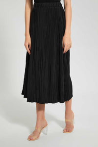 Redtag-Black-Pleated-Skirt-Skirts-Women's-