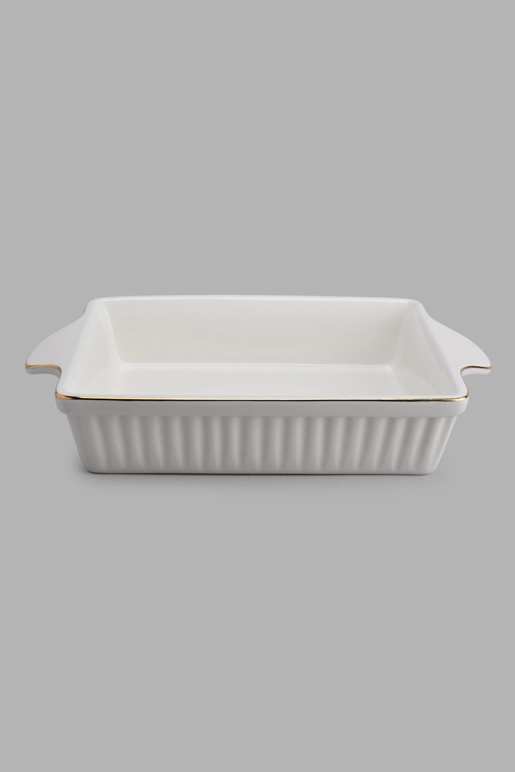 Redtag-White-Embossed-Rectangle-Serving-Dish-With-Gold-Rim-Category:Servewares,-Colour:White,-Filter:Home-Dining,-HMW-DIN-Sew-Serveware,-New-In,-New-In-HMW-DIN,-Non-Sale,-PERIGOLD,-S22C,-Section:Homewares-Home-Dining-