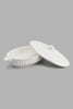 Redtag-White-Embossed-Oval-Serving-Dish-With-Lid-&-Gold-Rim-Category:Servewares,-Colour:White,-Filter:Home-Dining,-HMW-DIN-Sew-Serveware,-New-In,-New-In-HMW-DIN,-Non-Sale,-PERIGOLD,-S22C,-Section:Homewares-Home-Dining-