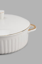 تنزيل الصورة على معرض الصور، Redtag-White-Embossed-Round-Casserole-With-Lid-&amp;-Gold-Rim-Category:Bakeware,-Colour:White,-Filter:Home-Dining,-HMW-DIN-Sew-Serveware,-New-In,-New-In-HMW-DIN,-Non-Sale,-PERIGOLD,-S22C,-Section:Homewares-Home-Dining-
