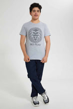 Load image into Gallery viewer, Redtag-Grey-Lion-Face-T-Shirt-Graphic-T-Shirts-Senior-Boys-9 to 14 Years
