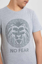 Load image into Gallery viewer, Redtag-Grey-Lion-Face-T-Shirt-Graphic-T-Shirts-Senior-Boys-9 to 14 Years
