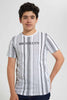 Redtag-White-New-York-Stripe-T-Shirt-Striped-T-Shirts-Senior-Boys-9 to 14 Years