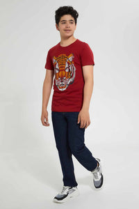 Redtag-Red-Lion-Hd-Face-T-Shirt-Graphic-T-Shirts-Senior-Boys-9 to 14 Years