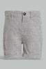 Redtag-Grey-Matching-Short-With-Vestcoat-Chino-Shorts-Infant-Boys-3 to 24 Months