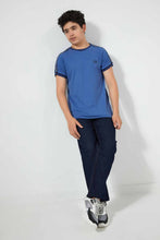 Load image into Gallery viewer, Redtag-Sky-Blue-Tape-T-Shirt-Embellished-T-Shirts-Senior-Boys-9 to 14 Years
