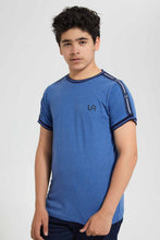 Load image into Gallery viewer, Redtag-Sky-Blue-Tape-T-Shirt-Embellished-T-Shirts-Senior-Boys-9 to 14 Years
